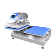 Pull out pneumatic heat press machine with double stations for t-shirt printing 100x120cm